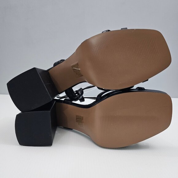 Kensie Leilany Platform Sandal Women 10 Black Strappy Block Heel Night Out 90s - Picture 13 of 15